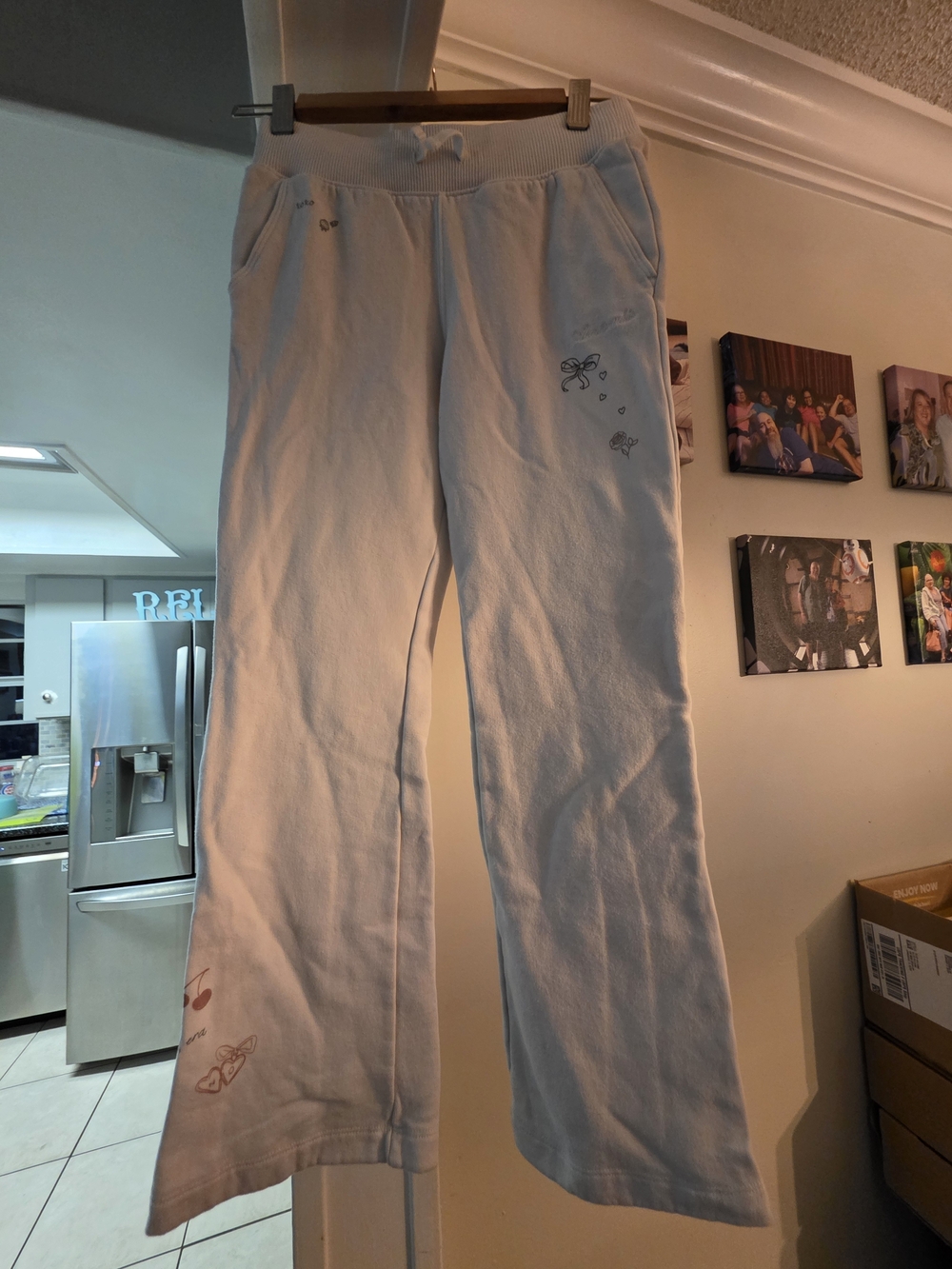 Girl's Abercrombie Kids Embroidered, Flare Leg Sweatpants